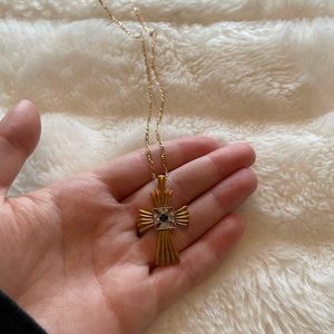 14K cross necklace